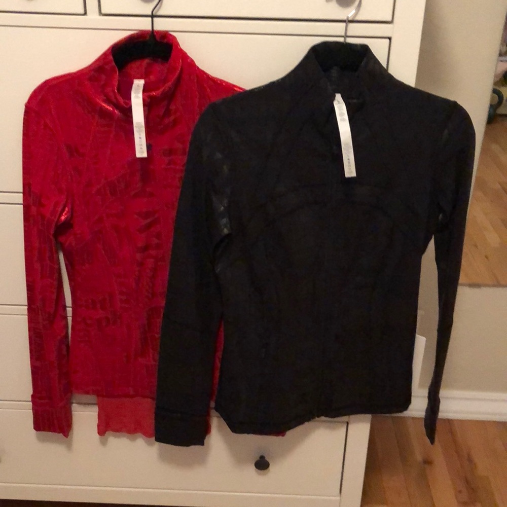TWO RARE Size 8 Define Manifesto jackets: NWT black and new red w/out tags
